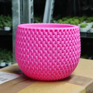 18 cm New York Pink Colour Decorative Plastic Pot