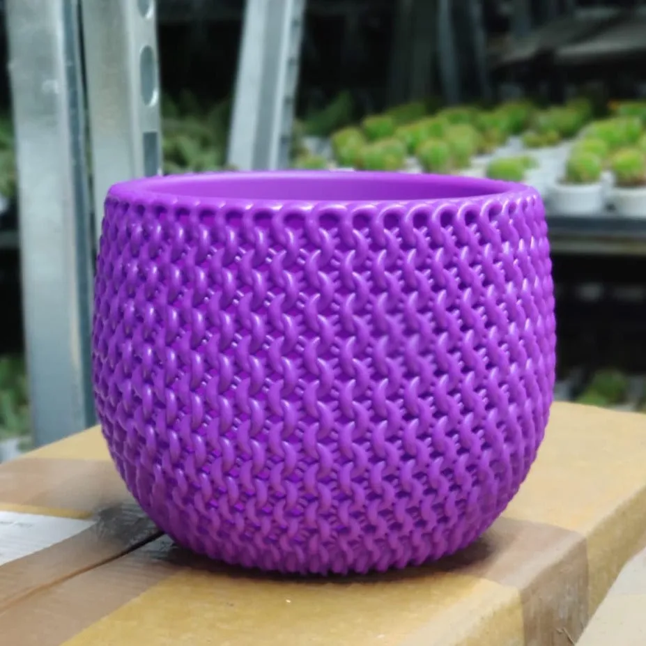 18 cm New York Purple Colour Decorative Plastic Pot