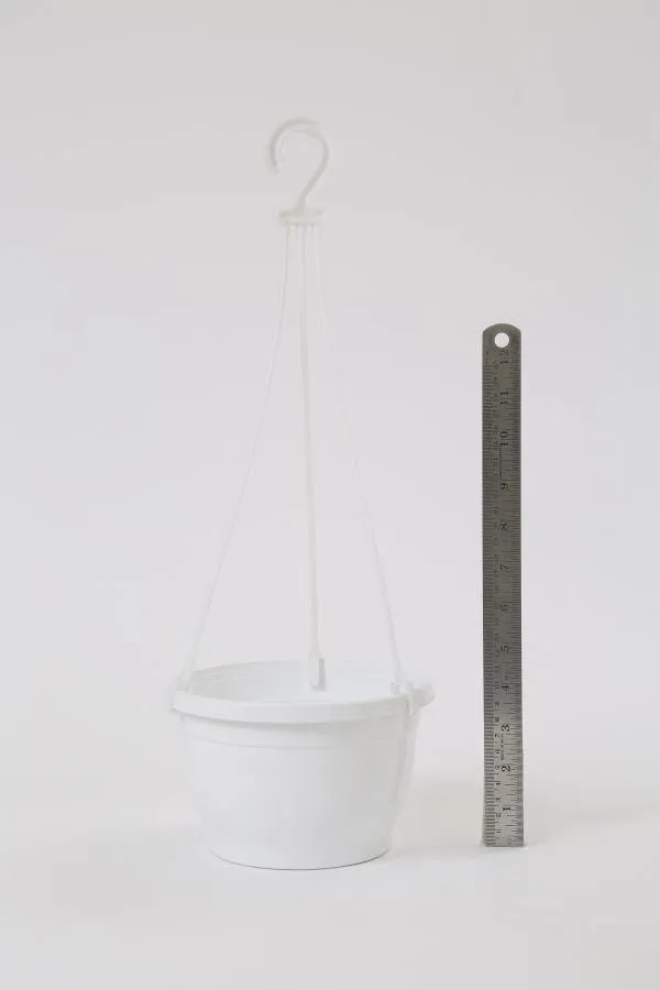 7 Inch Hanging Pot White