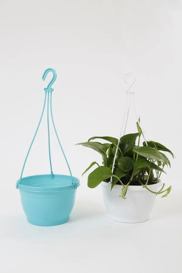 8 Inch Hanging Pot Turq