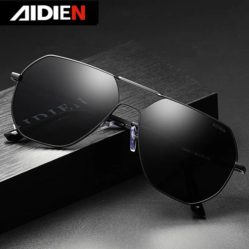 Aidien Men's Full Rim Alloy Frame Myopic Reading Glasses Sunglasses 8692