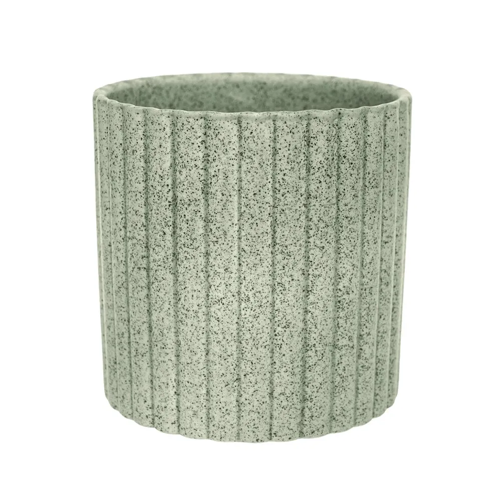 Azalea Stone Ribbed Speckle Green 15.5cm Pot