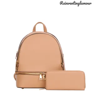 Beige “Minimalist” Backpack/Wallet Set