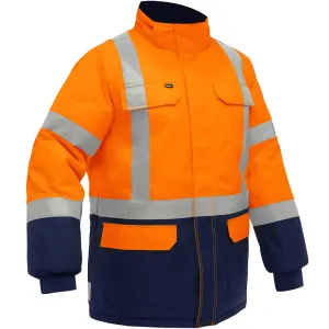 Bisley 343M6450X-ORNV/2X ANSI Type R Class 3 and CSA Z96 Class 2 X-Back Extreme Cold Jacket with Navy Bottom