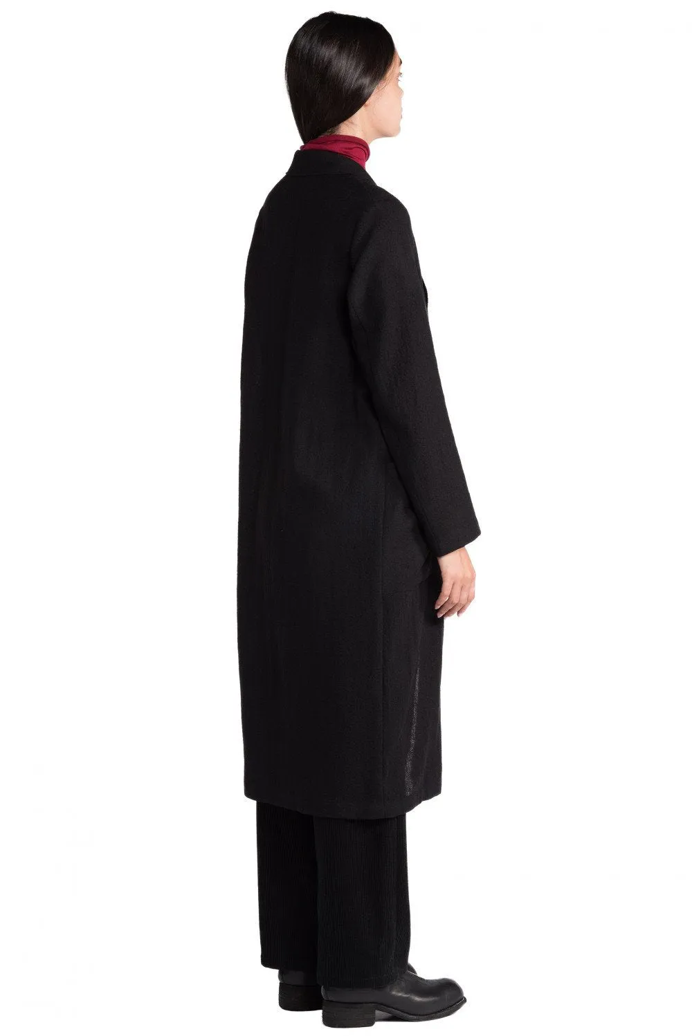 Black Wool Cardigan Coat