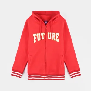 Boys Fleece Knitted Jacket Future-Racing Red