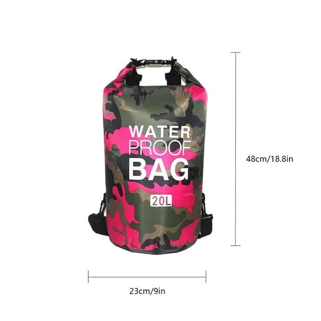 Camouflage Waterproof Dry Bag - various sizes & colors