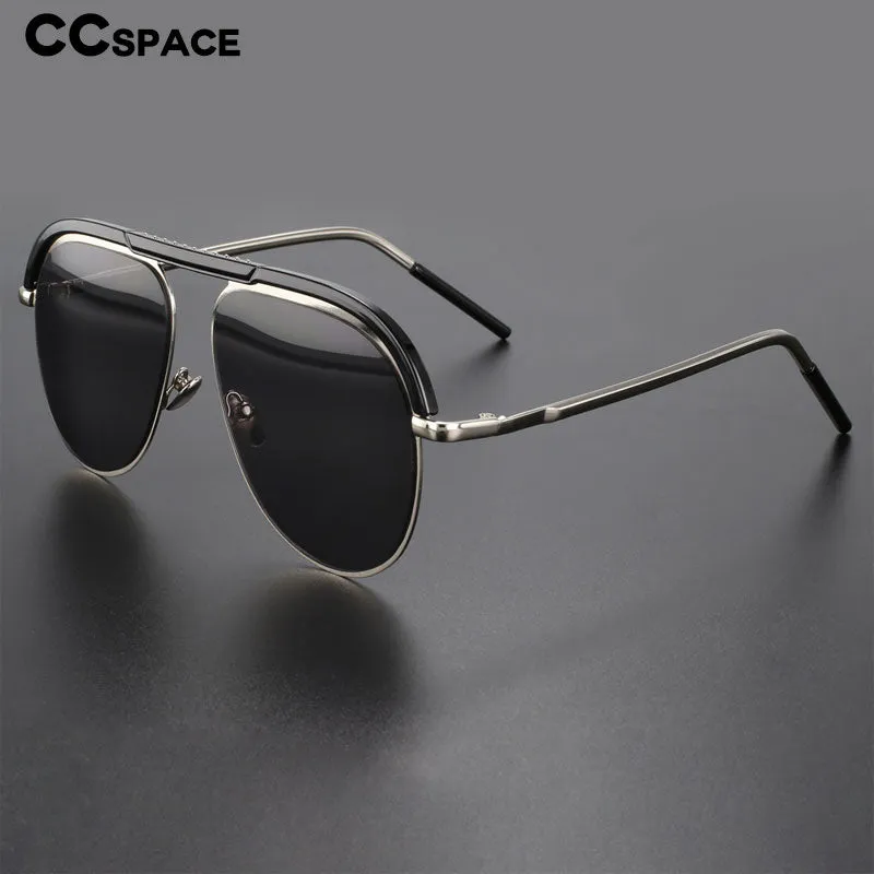 CCspace Unisex Full Rim Large Square Alloy UV400 Sunglasses 56363