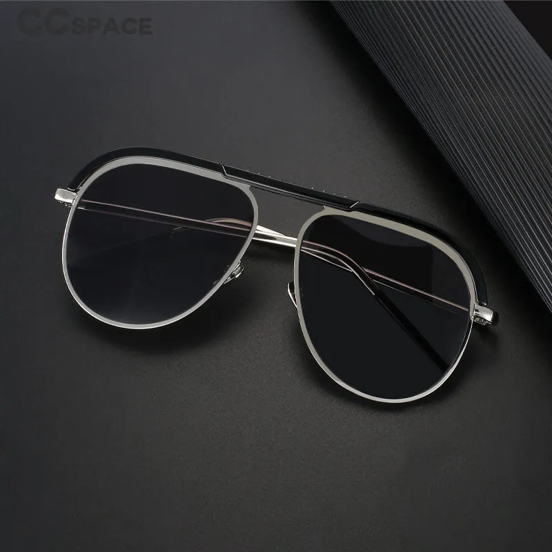 CCspace Unisex Full Rim Large Square Alloy UV400 Sunglasses 56363