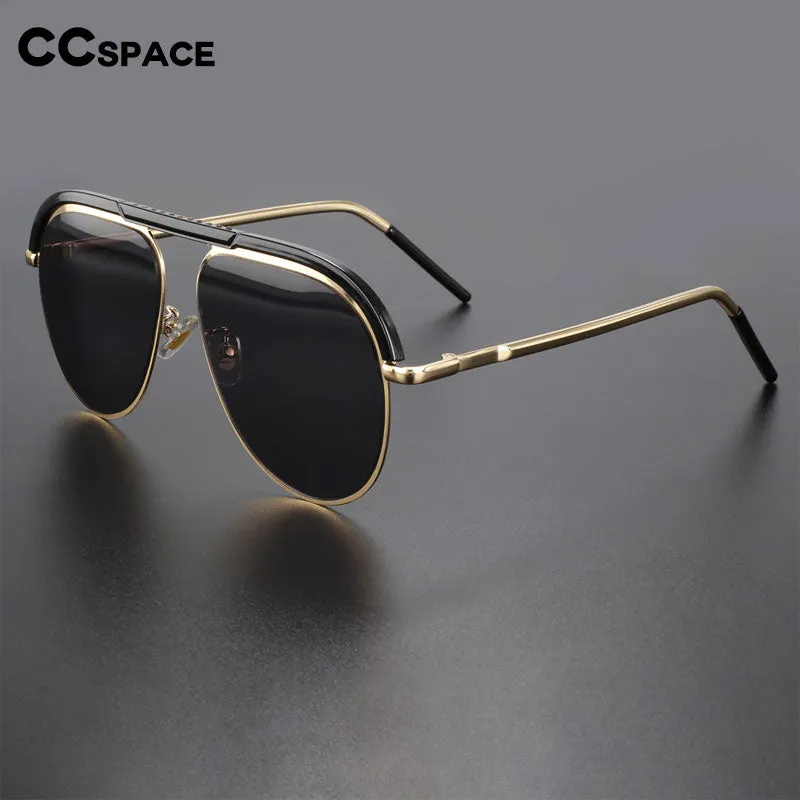 CCspace Unisex Full Rim Large Square Alloy UV400 Sunglasses 56363