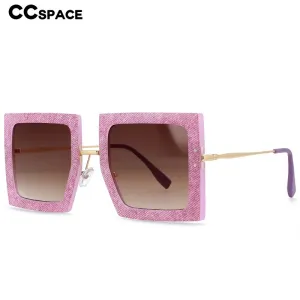 CCspace Women's Full Rim Oversized Square Resin Alloy Frame Sunglasses 54452