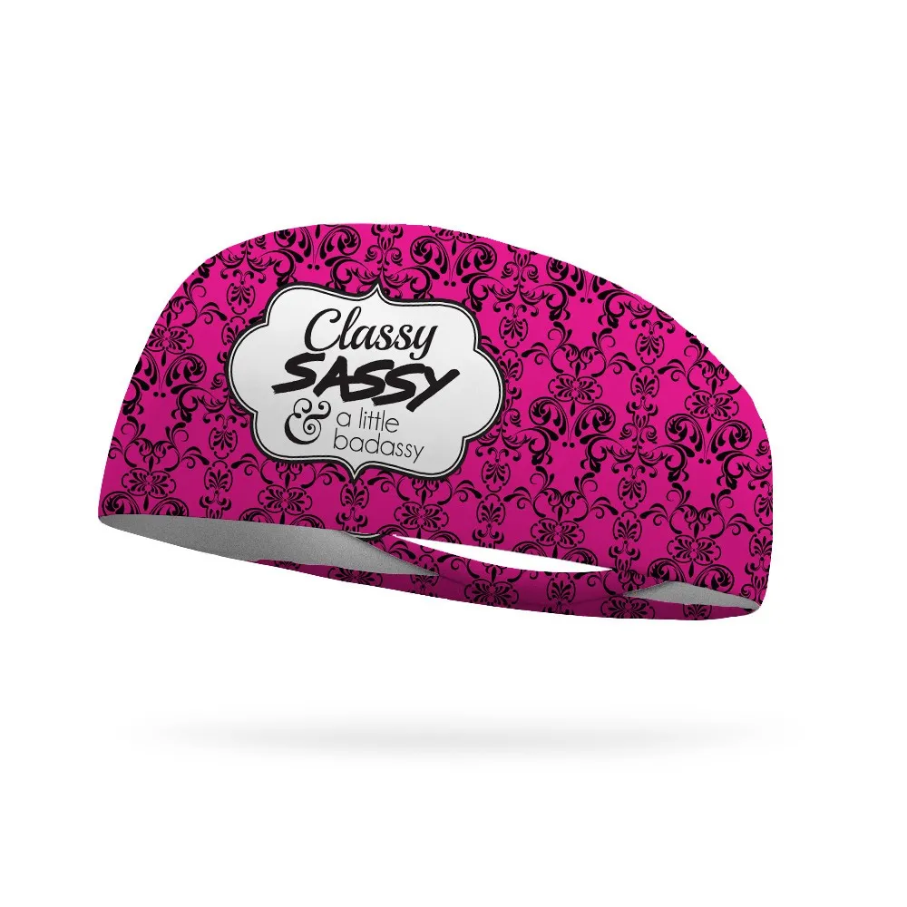 Classy Sassy & A Little Badassy Wicking Headband (Pink)