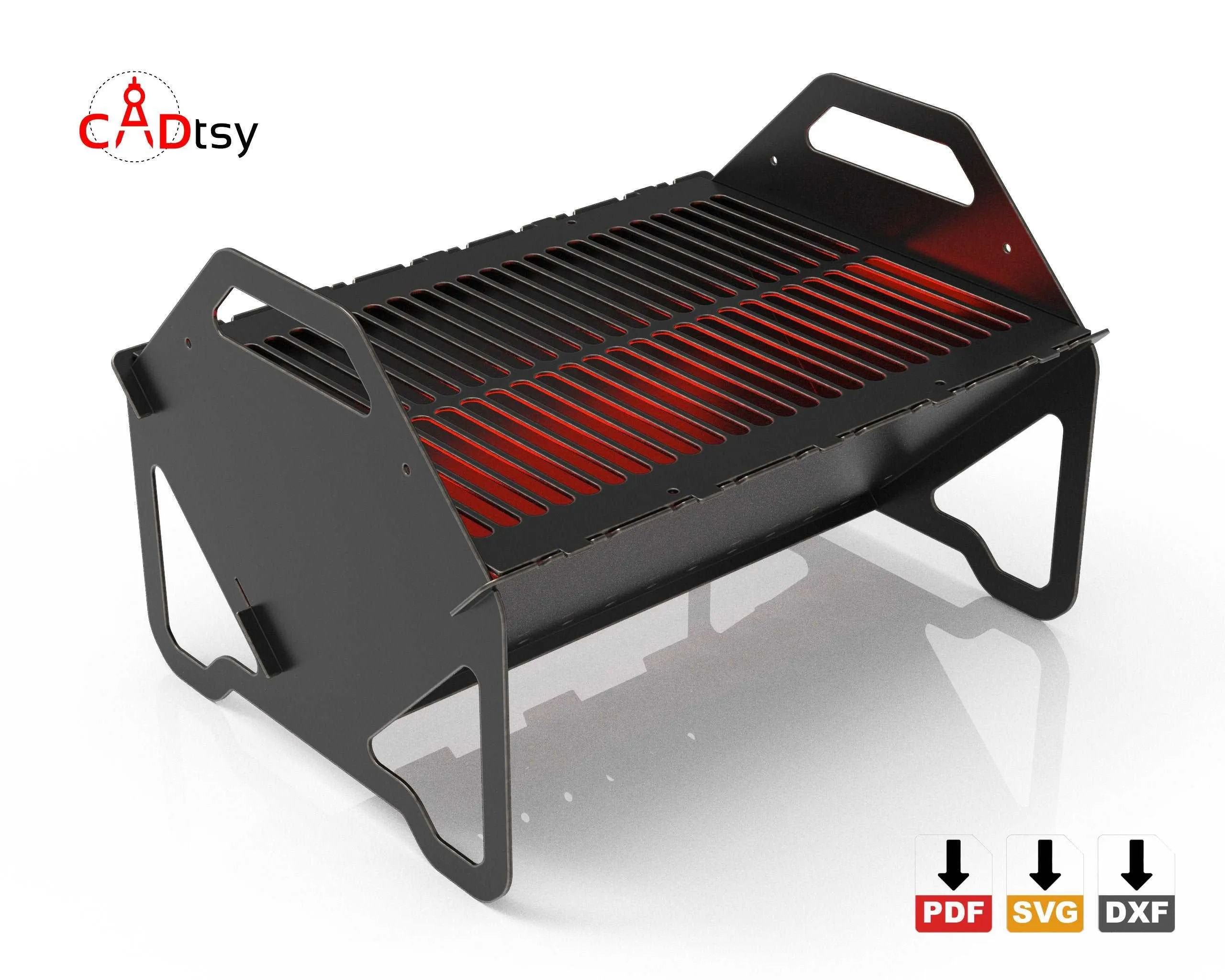 Collapsible Fire Pit DXF - Portable Grill CNC Laser / Plasma Cutting File, Flatpack Camping Stove