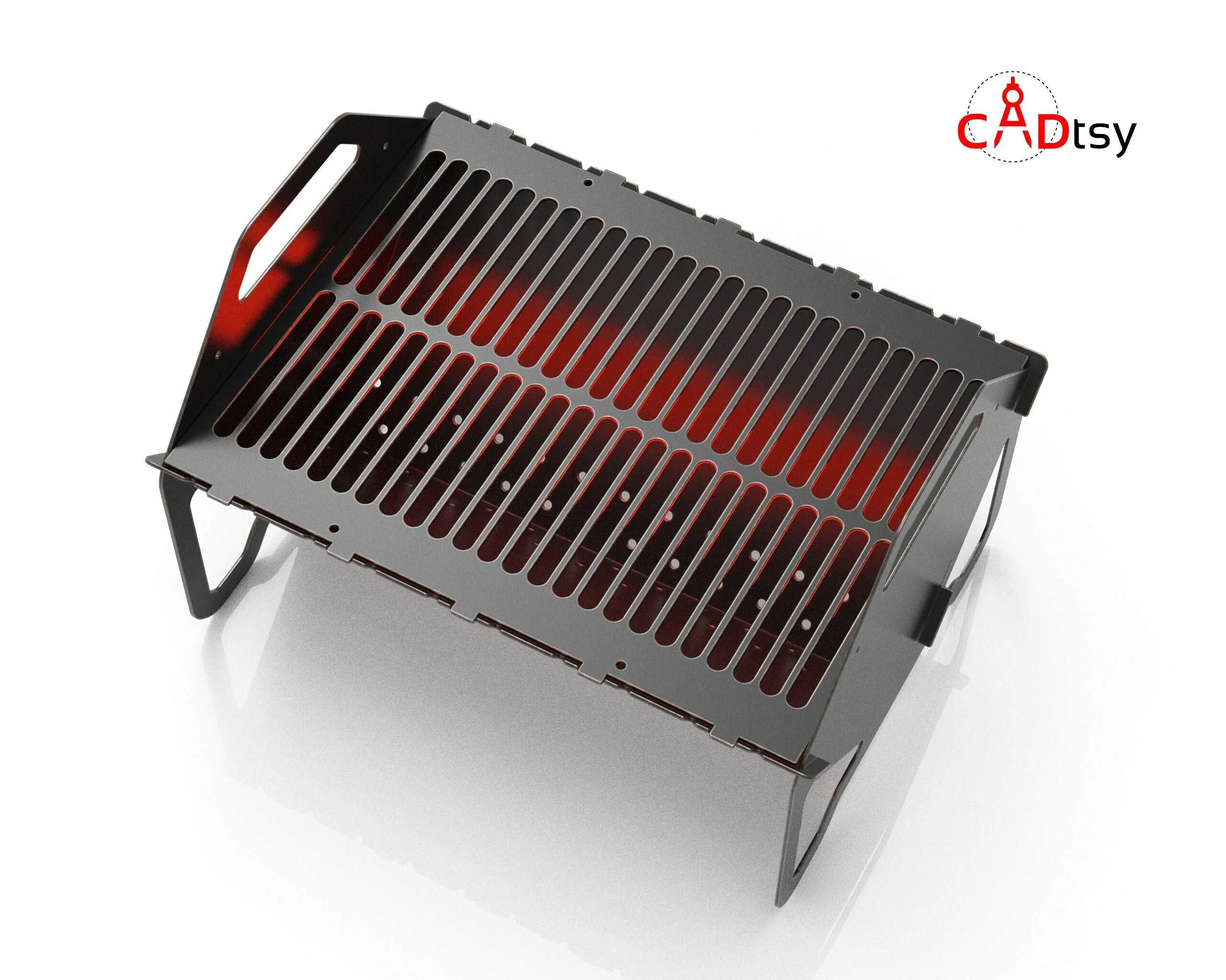 Collapsible Fire Pit DXF - Portable Grill CNC Laser / Plasma Cutting File, Flatpack Camping Stove