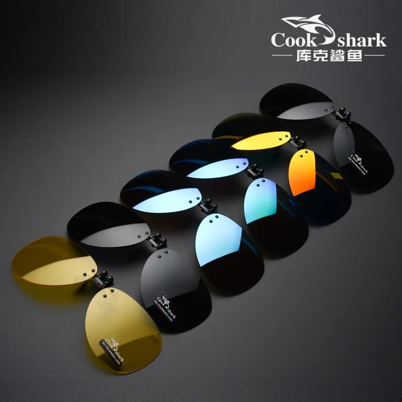 Cook Shark Polarized Men's Sunglasses Clip Driving Glasses Clip Driving Uv