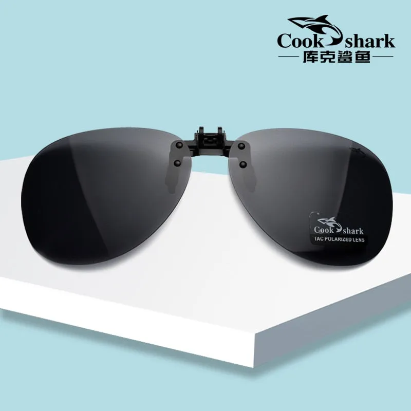 Cook Shark Polarized Men's Sunglasses Clip Driving Glasses Clip Driving Uv