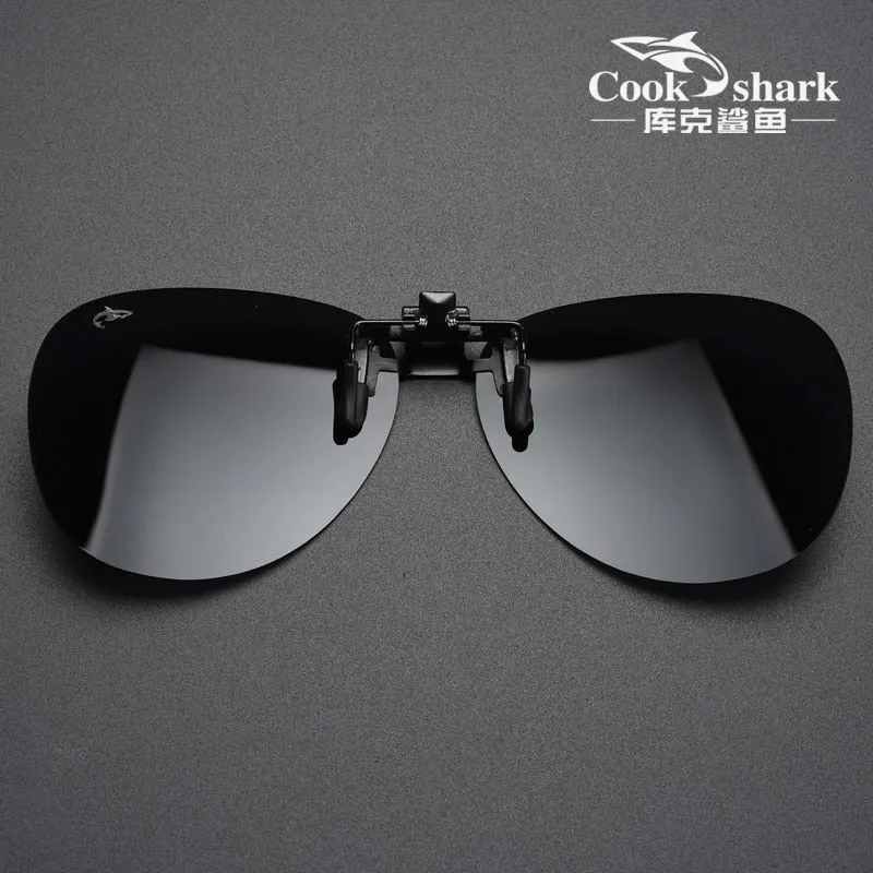 Cook Shark Polarized Men's Sunglasses Clip Driving Glasses Clip Driving Uv