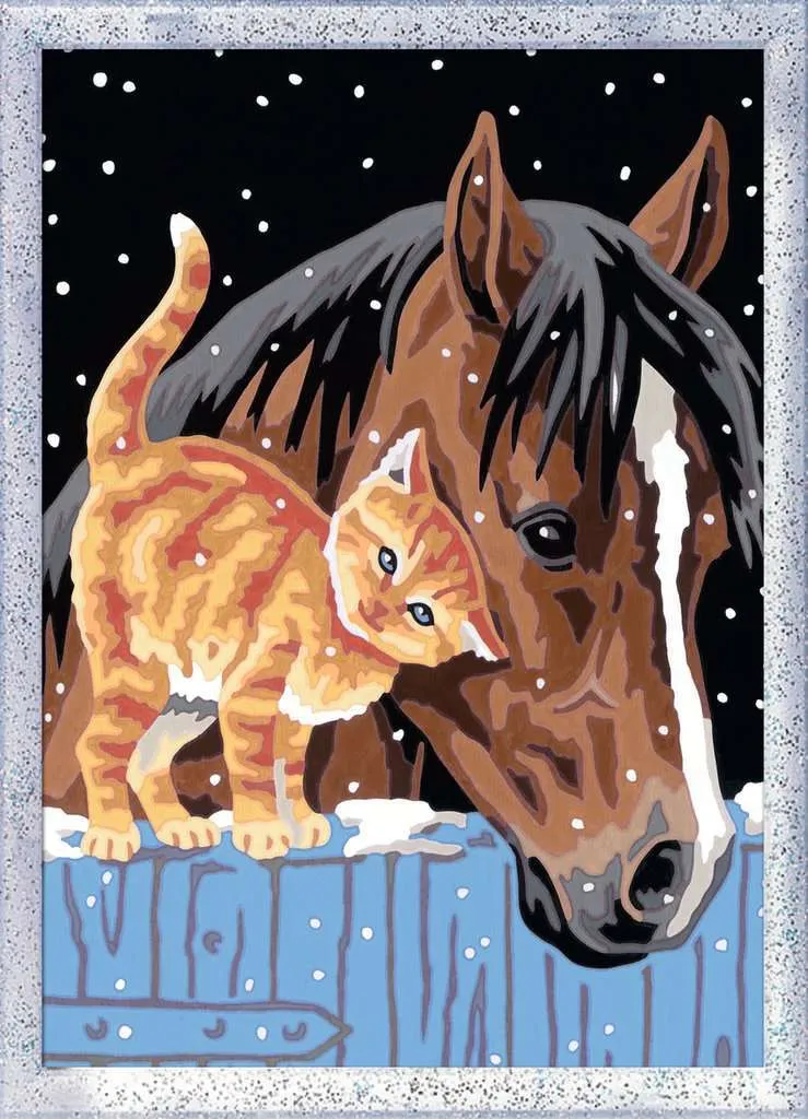 CreArt: Stable Friends with Glitter 7" x 10"