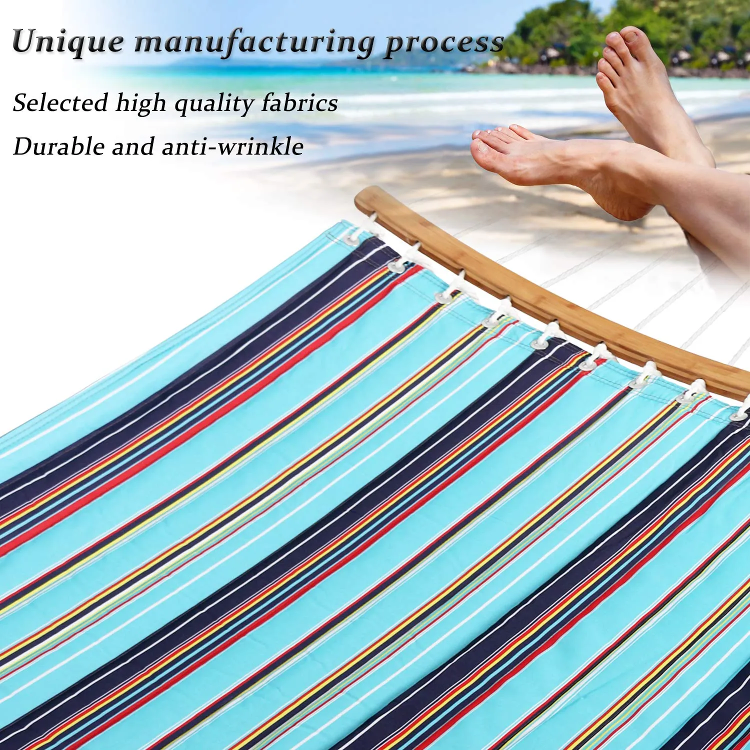 Double Hammock with Fold-able Bar & Detachable Pillow - Bathonly