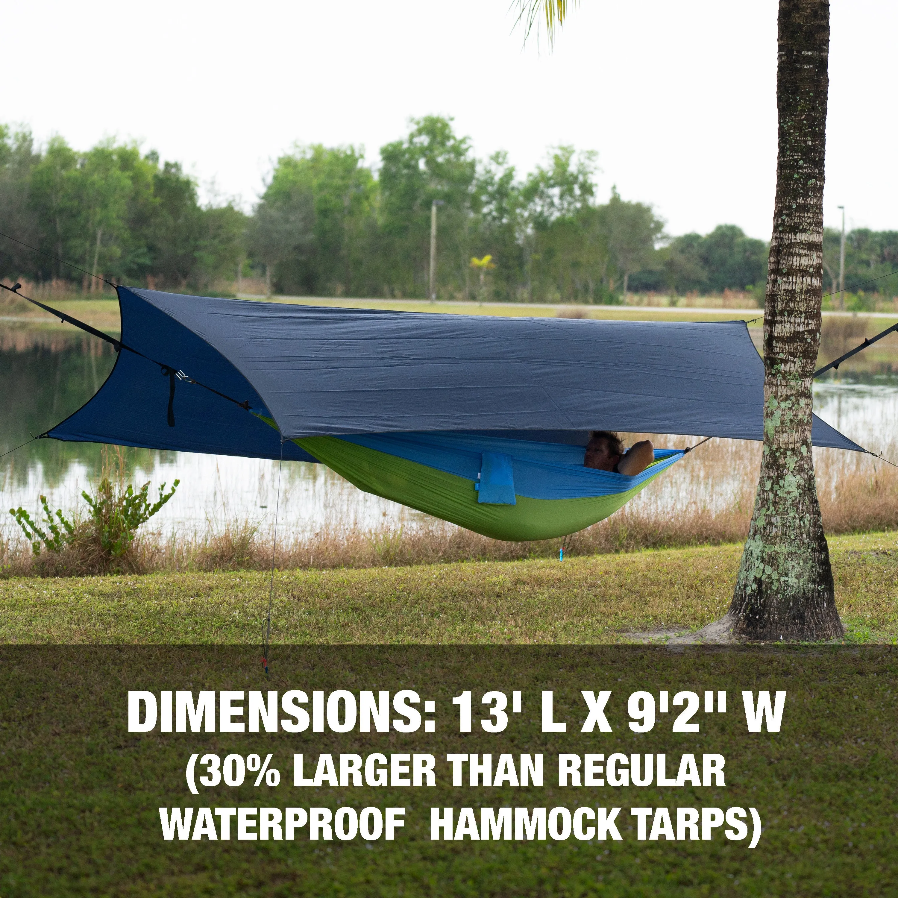 Extra Large Hammock Rain Tarp | Waterproof | 117 Sq. Ft. Coverage