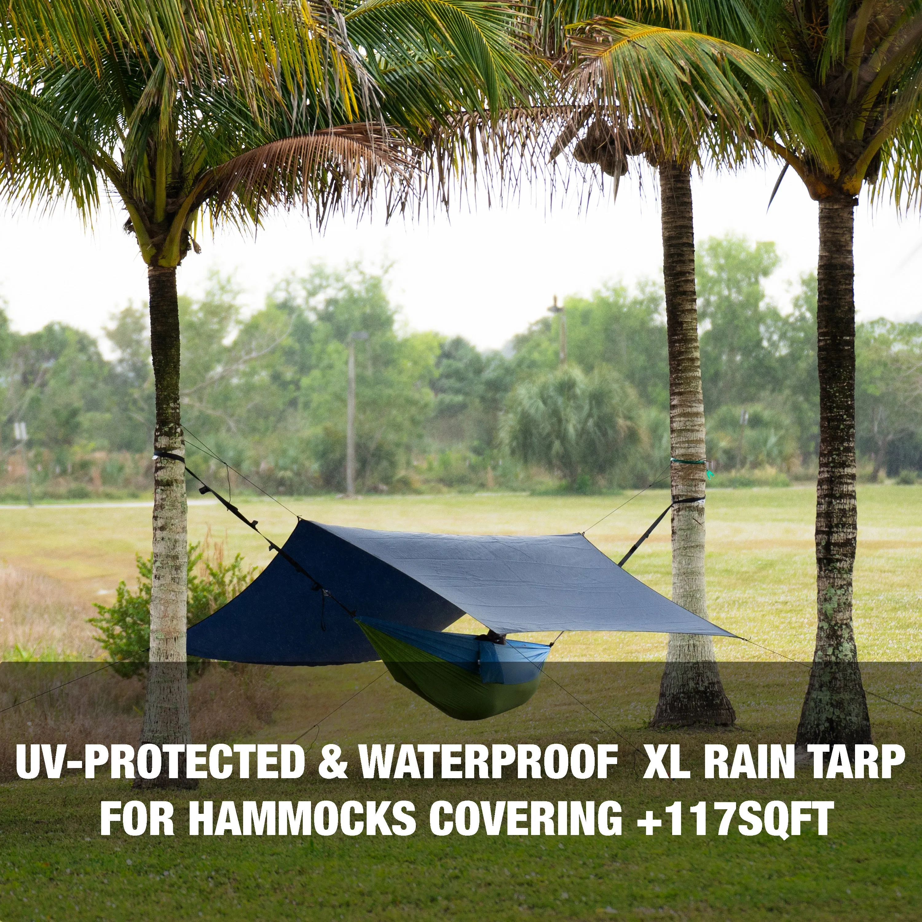 Extra Large Hammock Rain Tarp | Waterproof | 117 Sq. Ft. Coverage