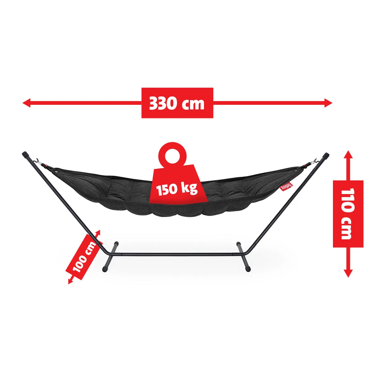 Fatboy Superb Hammock with Pillow and Black Frame (Thunder)