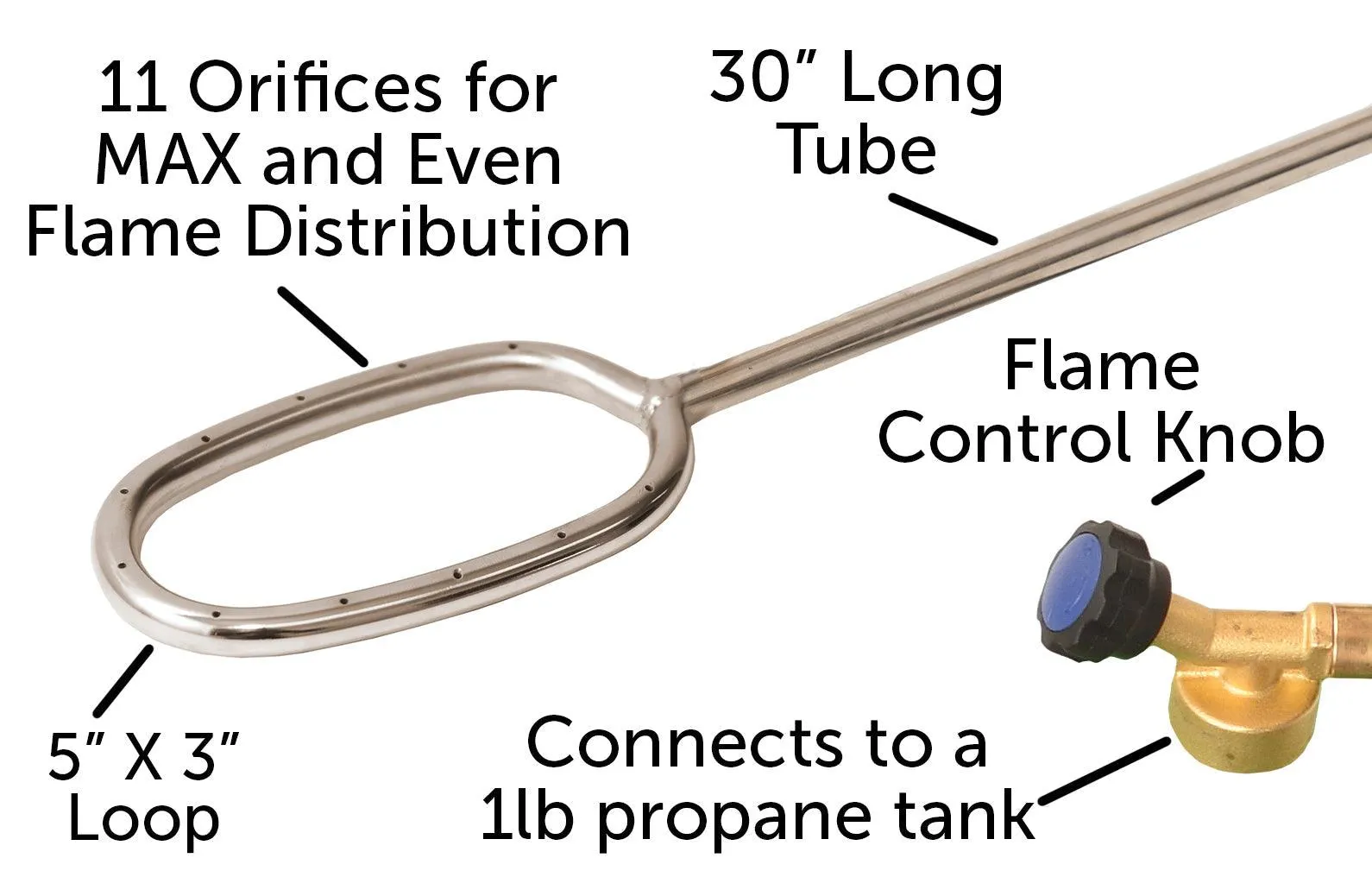 Flame King Propane LP Log Lighter Starter for 1lb Propane Tanks