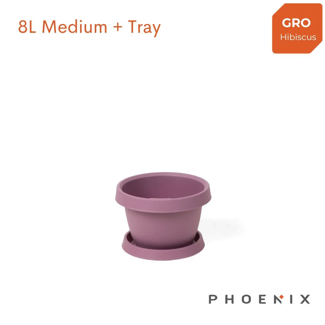 Gro Flowerpot with Tray 8L Medium