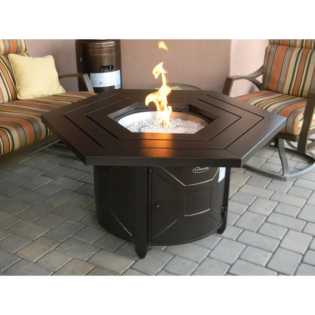 Hammered Bronze Hexagon Fire Pit