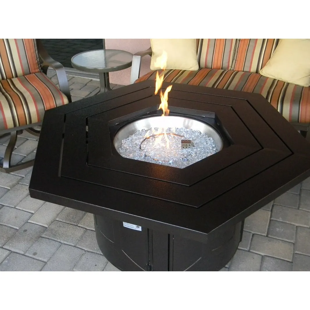 Hammered Bronze Hexagon Fire Pit