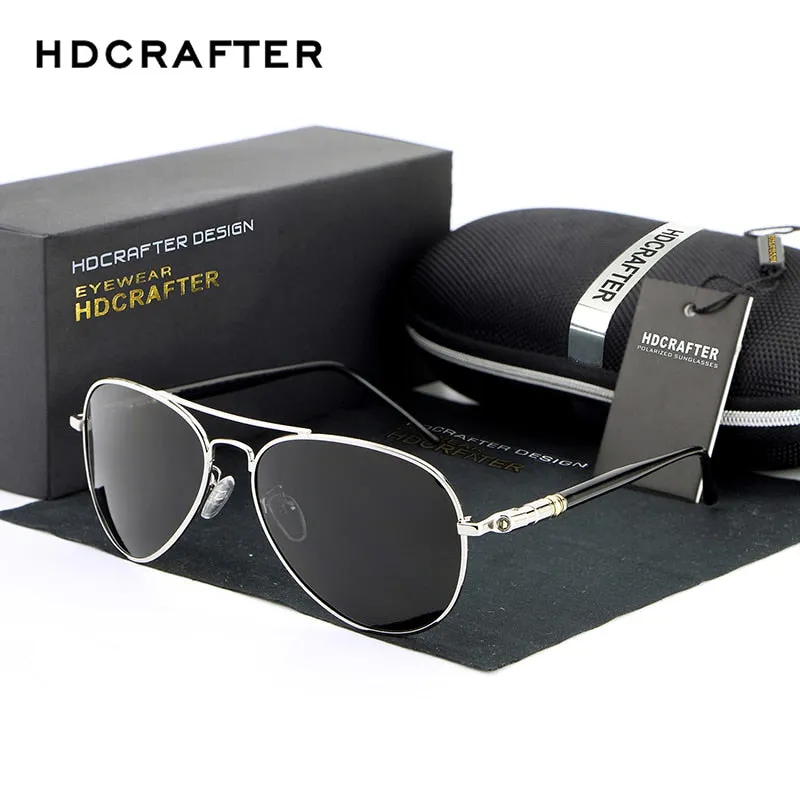 Hdcrafter Unisex Full Rim Double Bridge Oval Alloy Frame Polarized Sunglasses Le001