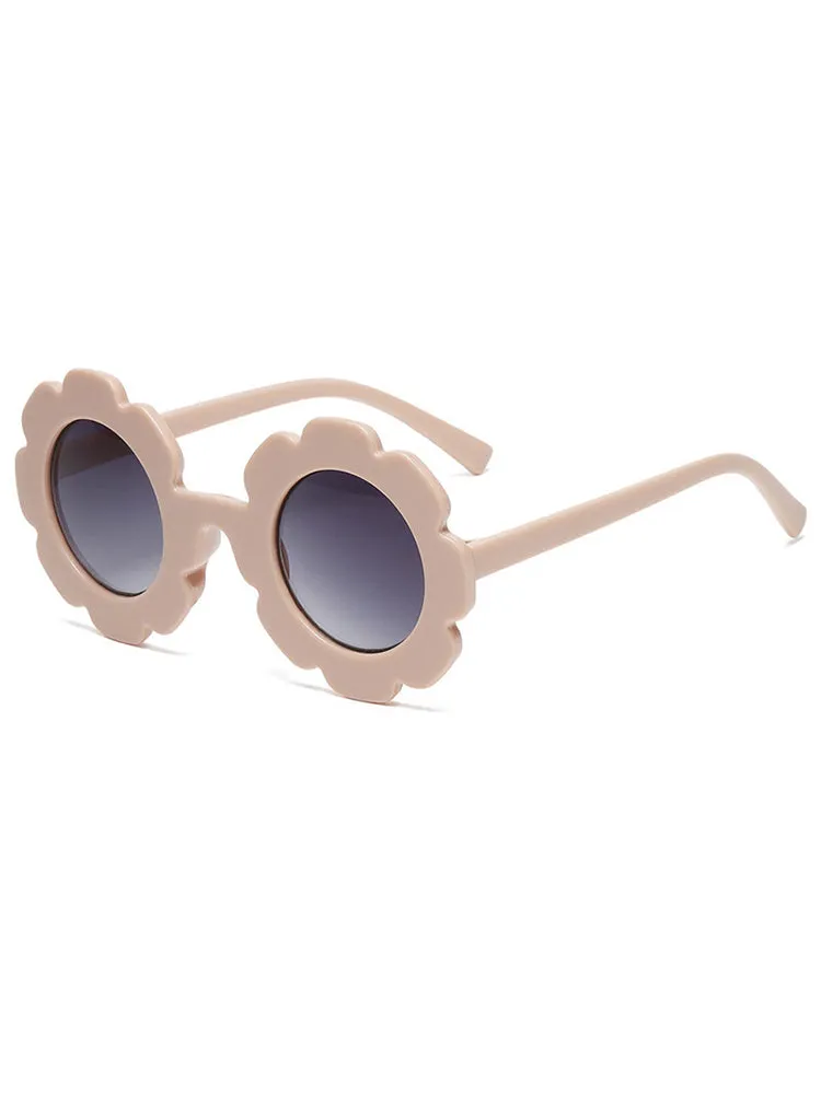 Kids Flower-Framed Round Sunglasses