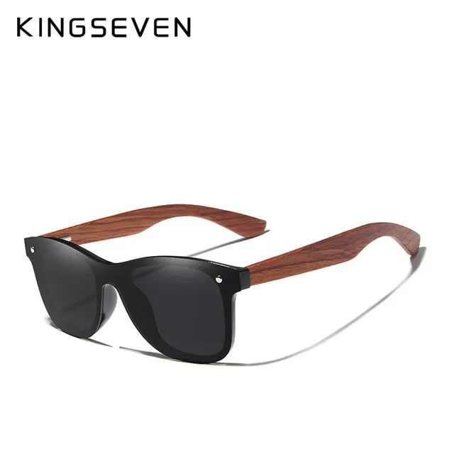 Kingseven Bubinga Wooden Men's Sunglasses Women Polarized Rimless Nb-5504