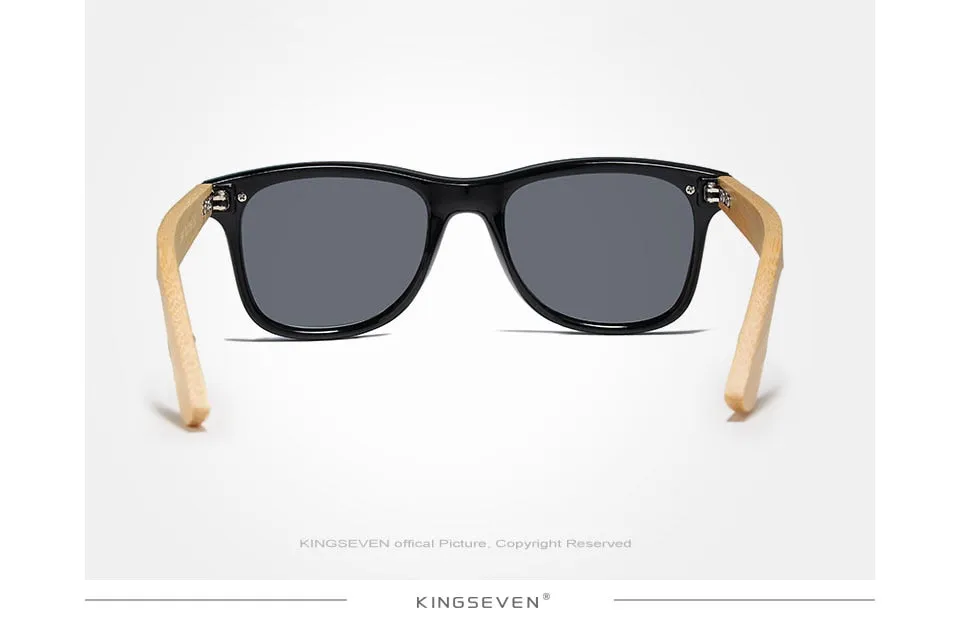 Kingseven Siamese Lens Sunglasses Men Bamboo Women Red Mirror Y5788F1