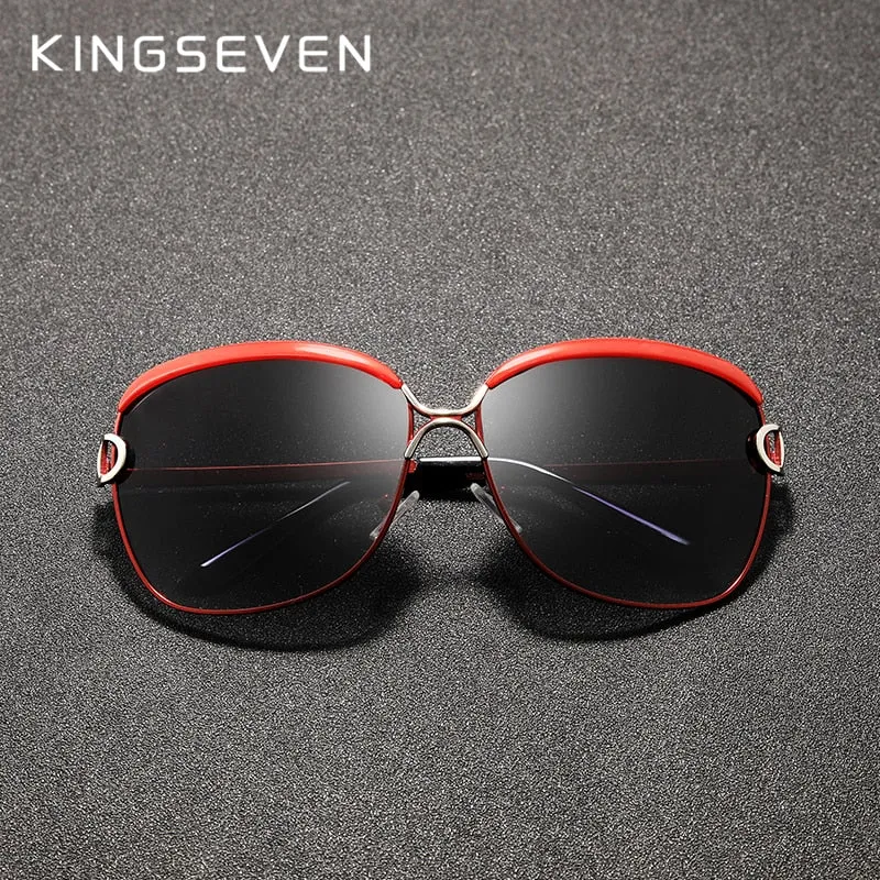 Kingseven Women's Sunglasses Luxury Gradient Polarized Lens Round N-7018