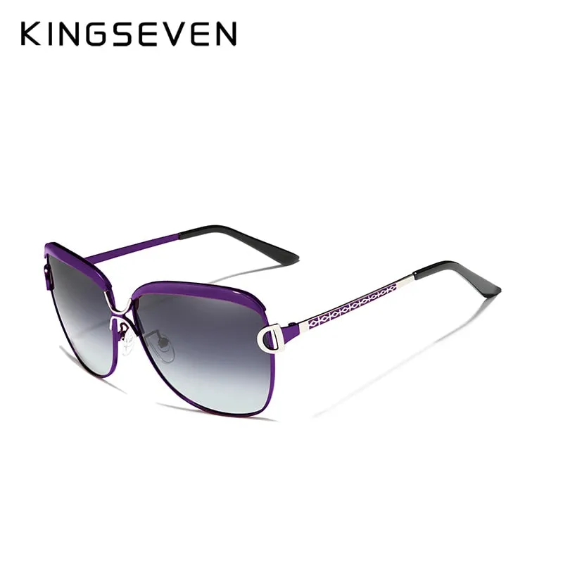 Kingseven Women's Sunglasses Luxury Gradient Polarized Lens Round N-7018