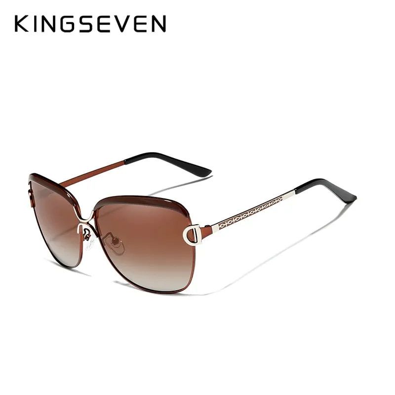 Kingseven Women's Sunglasses Luxury Gradient Polarized Lens Round N-7018