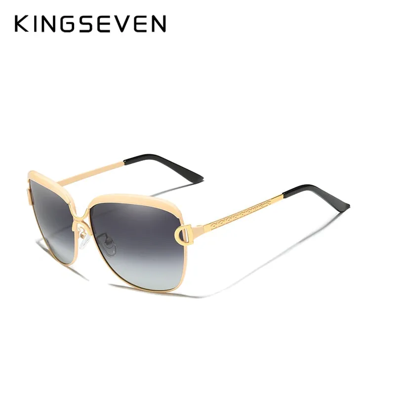 Kingseven Women's Sunglasses Luxury Gradient Polarized Lens Round N-7018