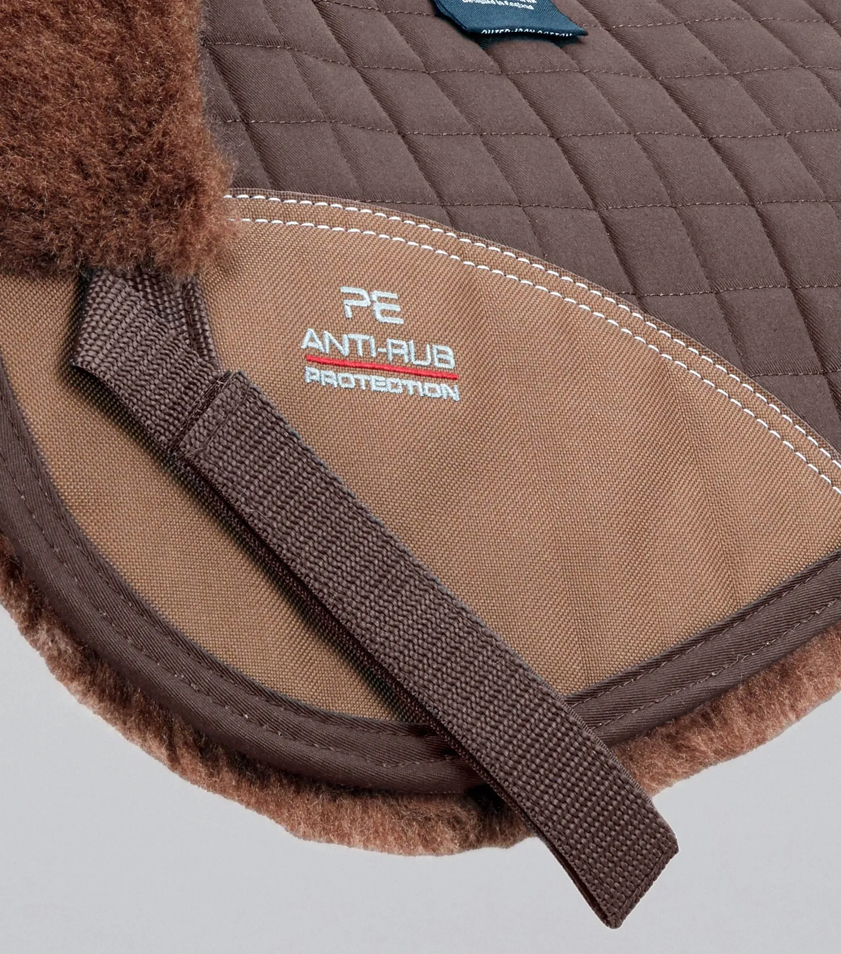 Merino Wool Saddle Pad - Half Pad Brown/Brown Wool