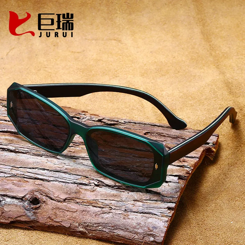 New women's small frame trendy sunglasses, retro bamboo wood sunglasses, personalized polarized sunglasses