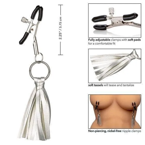 Nipple Play Playful Tassels Adjustable Nipple Clamp with Comfortable Pads