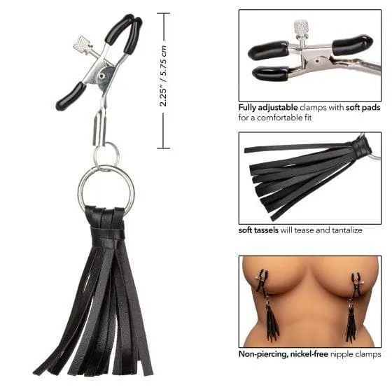 Nipple Play Playful Tassels Adjustable Nipple Clamp with Comfortable Pads