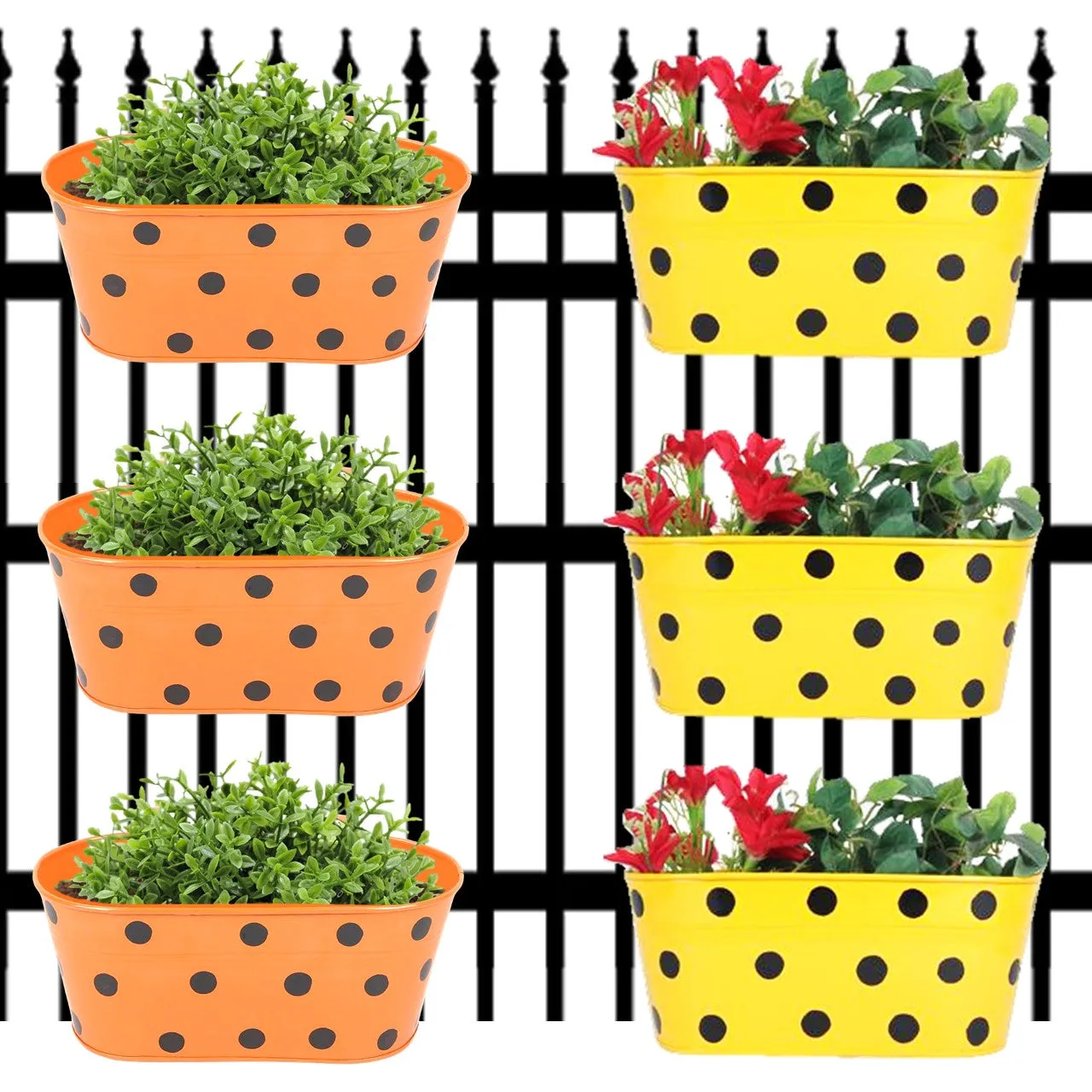 Oval Polka Dot Balcony Railing Planter