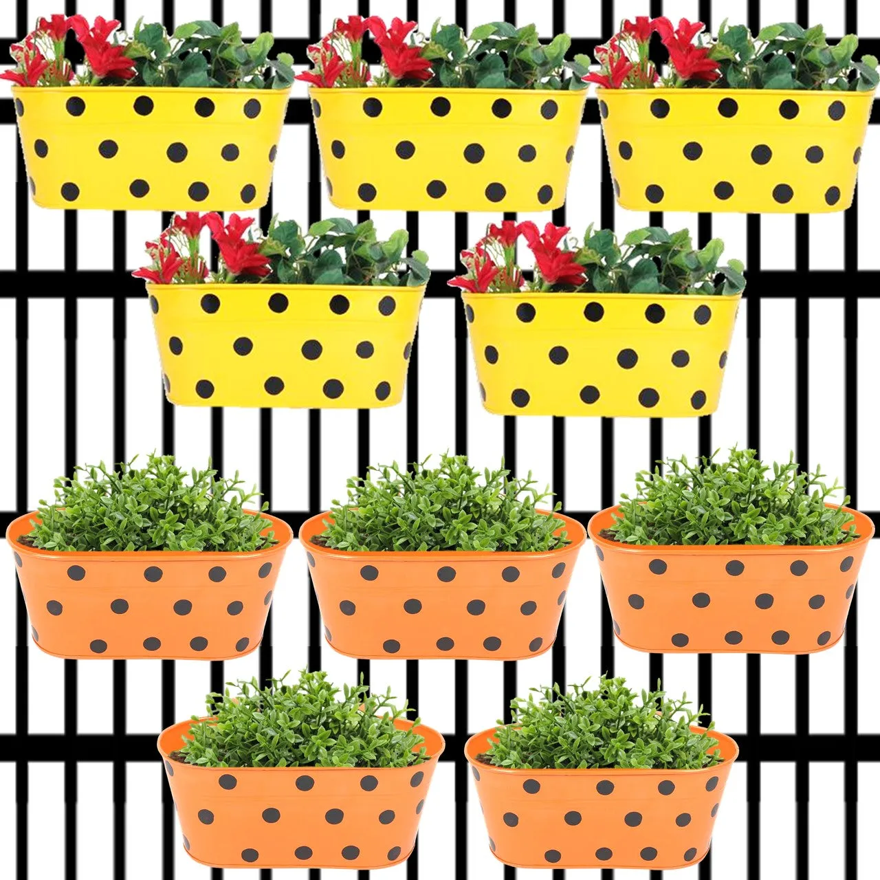 Oval Polka Dot Balcony Railing Planter