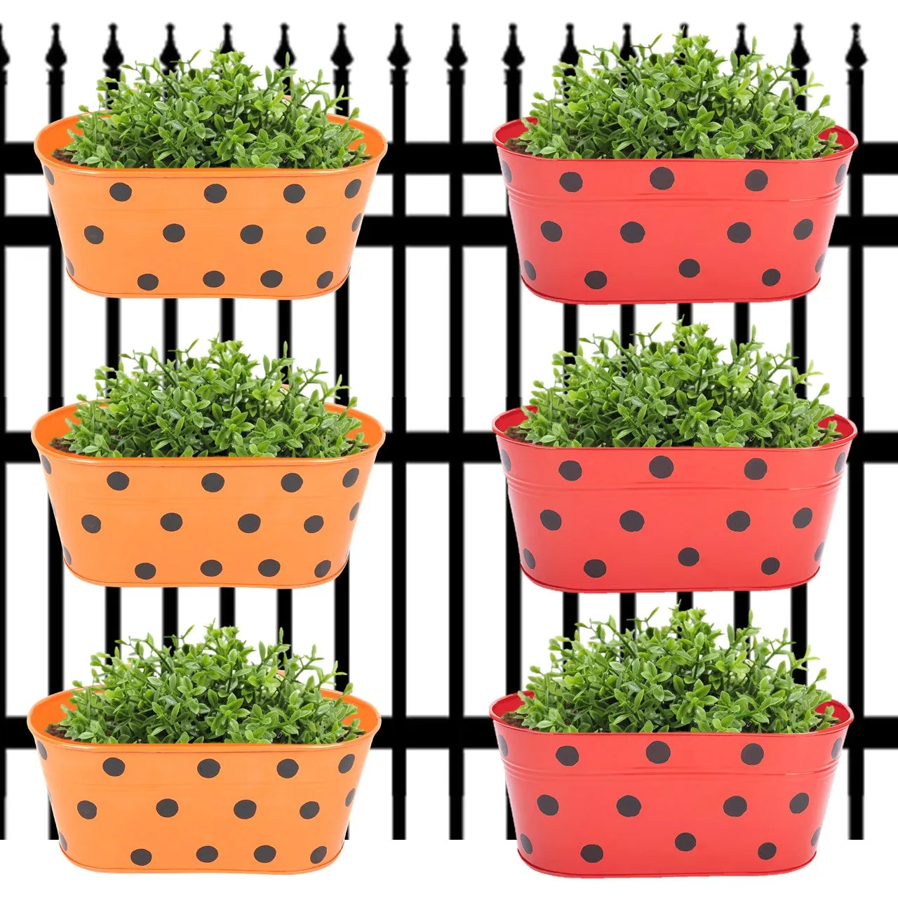 Oval Polka Dot Balcony Railing Planter