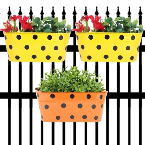 Oval Polka Dot Balcony Railing Planter