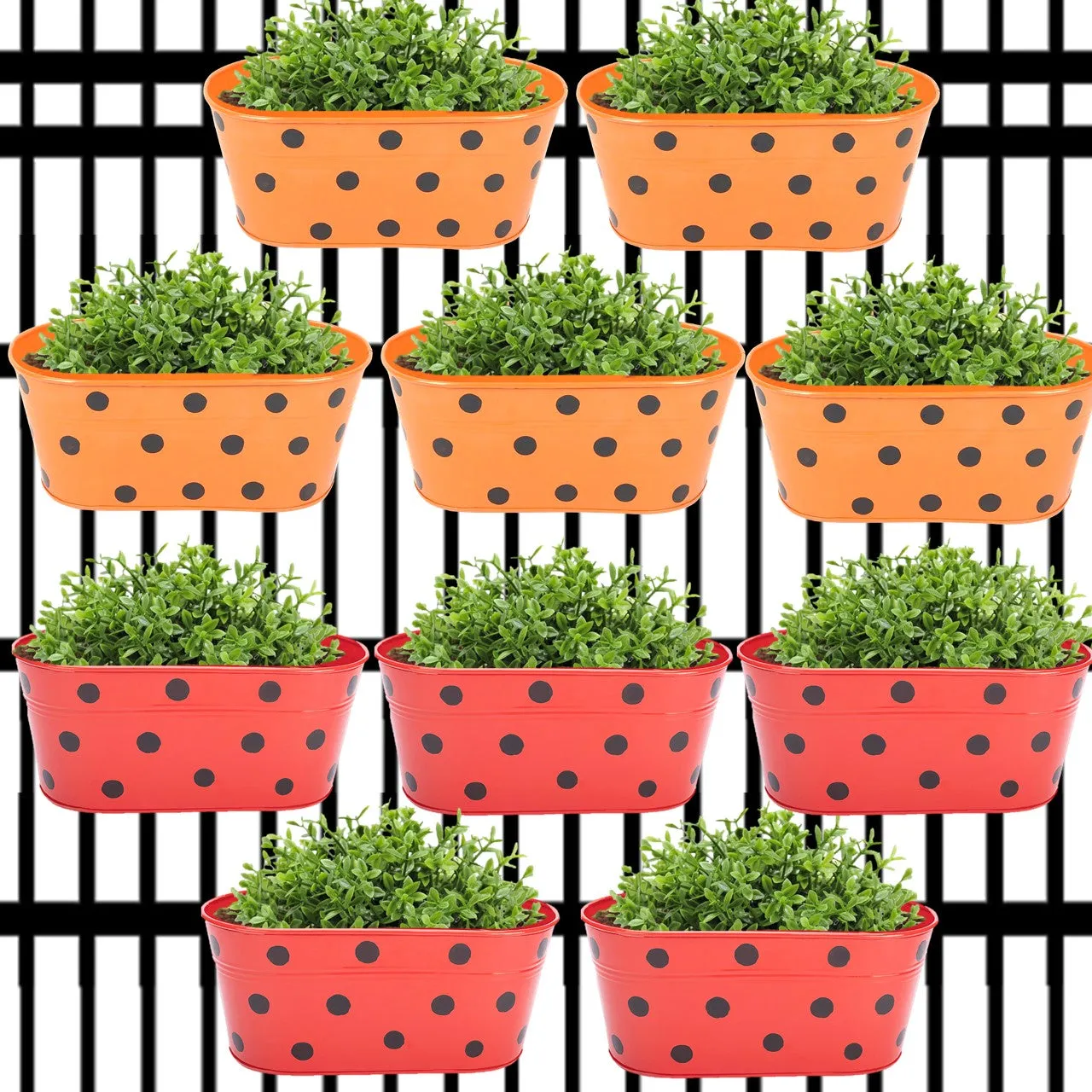 Oval Polka Dot Balcony Railing Planter