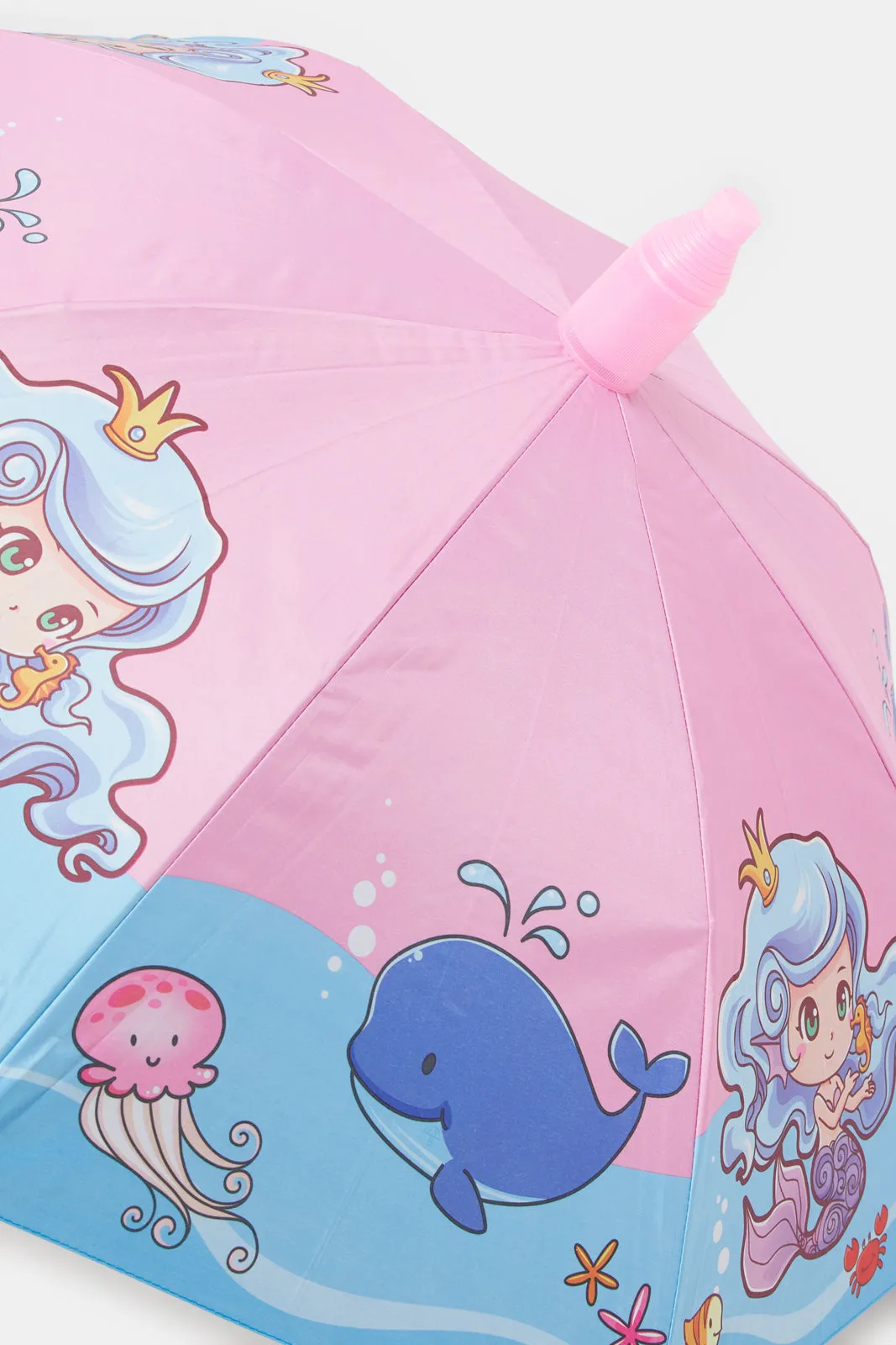 Pink Whale Printed Foldable Umbrella