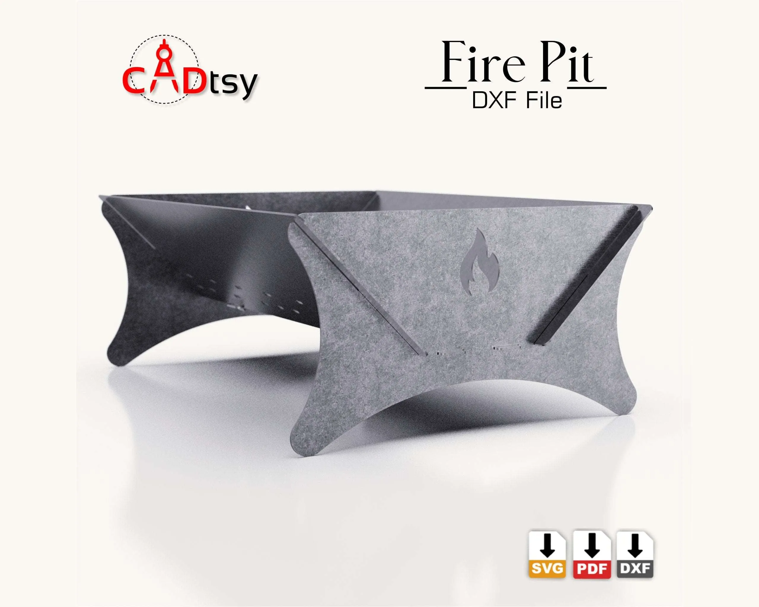 Portable Fire Pit DXF - CNC Laser / Plasma Cut Files, Outdoor Grill / Camping BBQ Stove