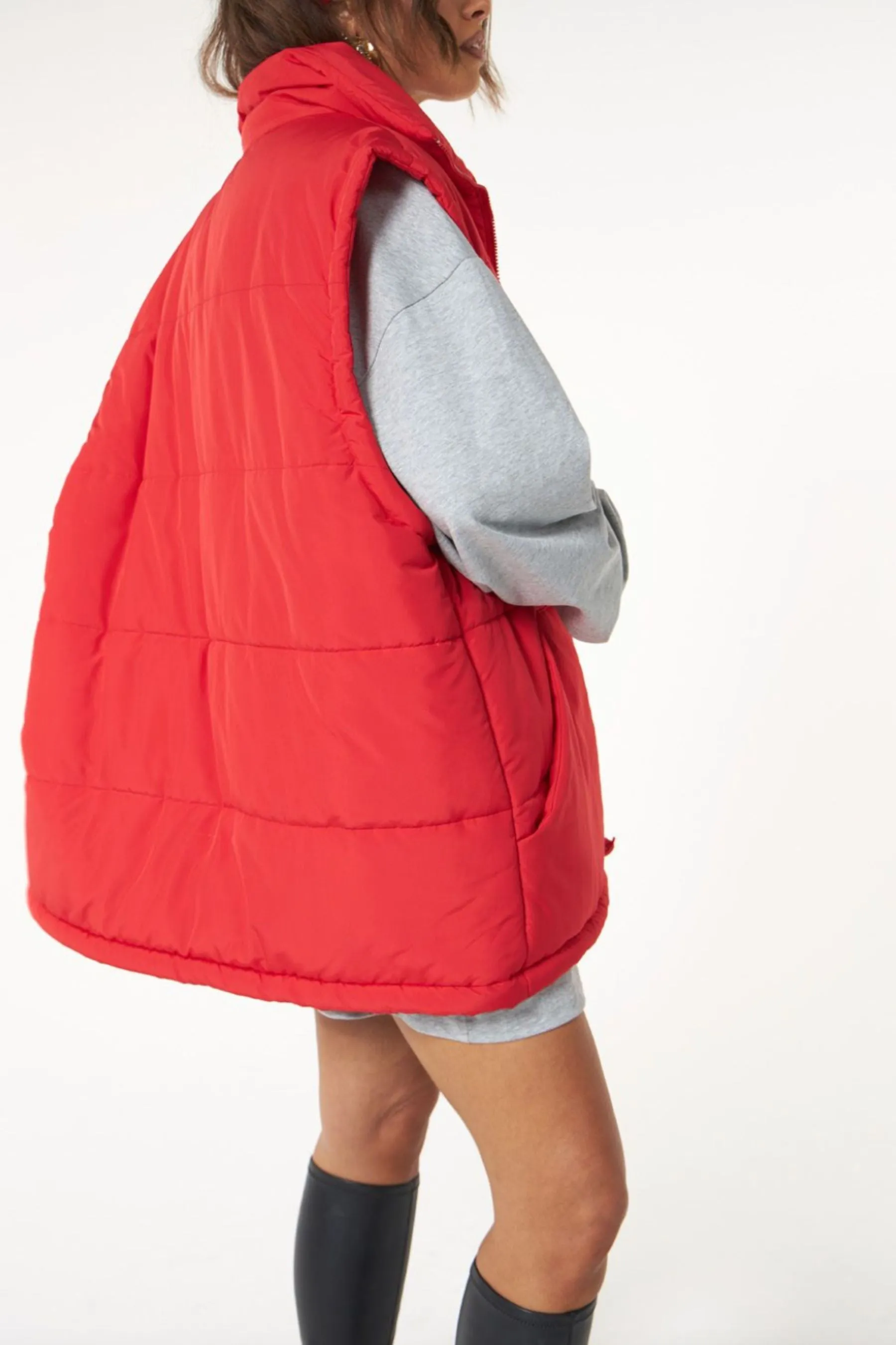 Quinn Puffer Vest | Cherry Red